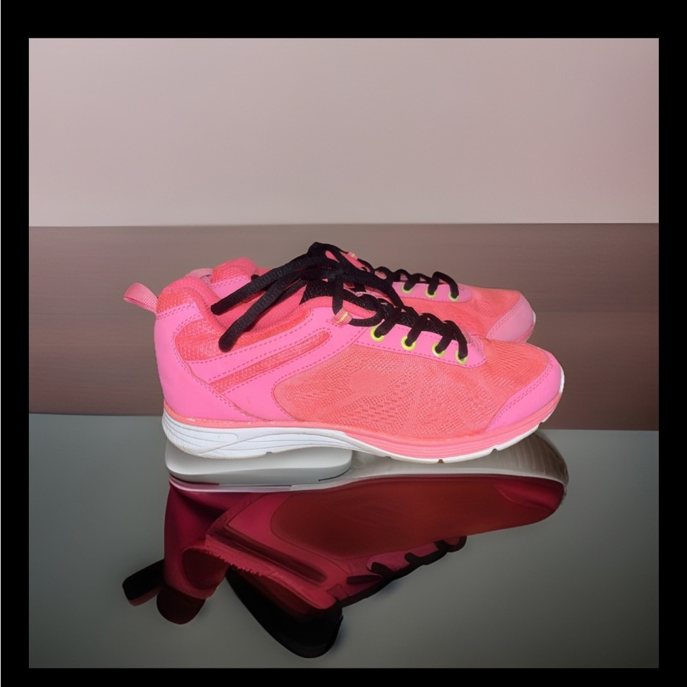 Pink Athletic Sneakers with Black Laces